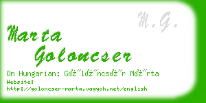 marta goloncser business card